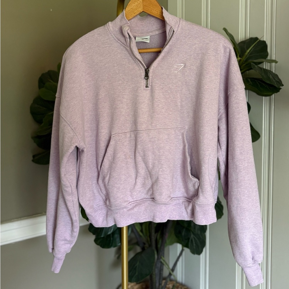 Womens Gymshark Quarter Half Zip 1/4 Light Purple Sweatshirt Top Size XS